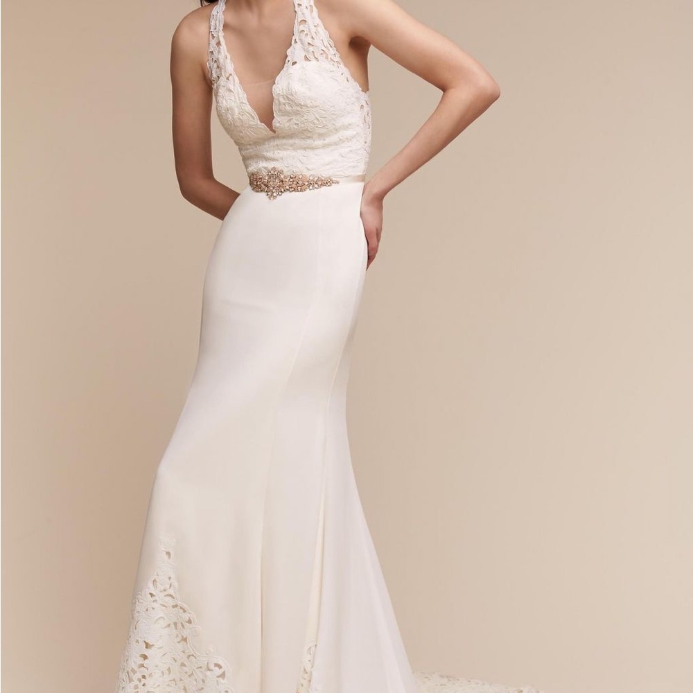 BHLDN Lace Wedding Cruz Ivory Gown Willowby by Watters Anthropologie